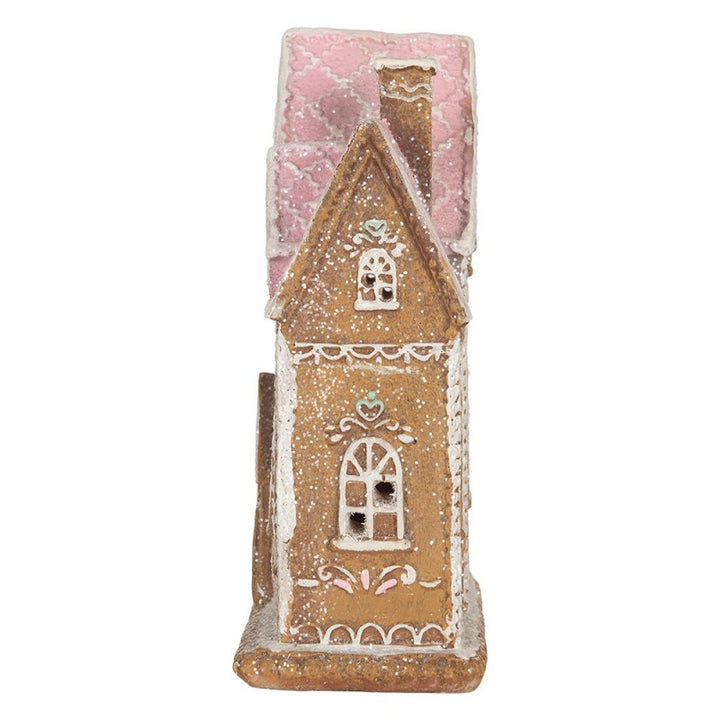 Kerst Gingerbread Huis met LED 21x8x20 cm Bruin