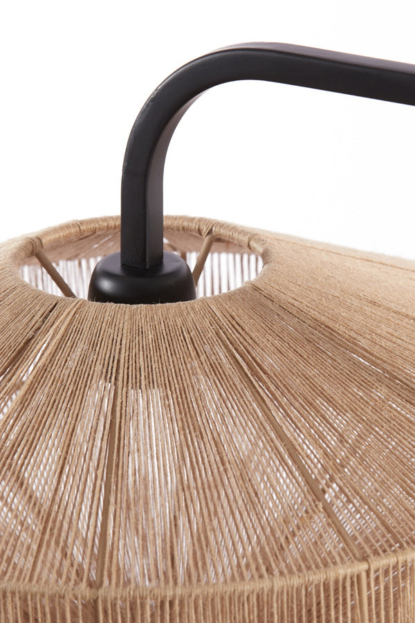 Light & Living Vloerlamp Lyra Naturel+Mat Zwart Ø43x164cm