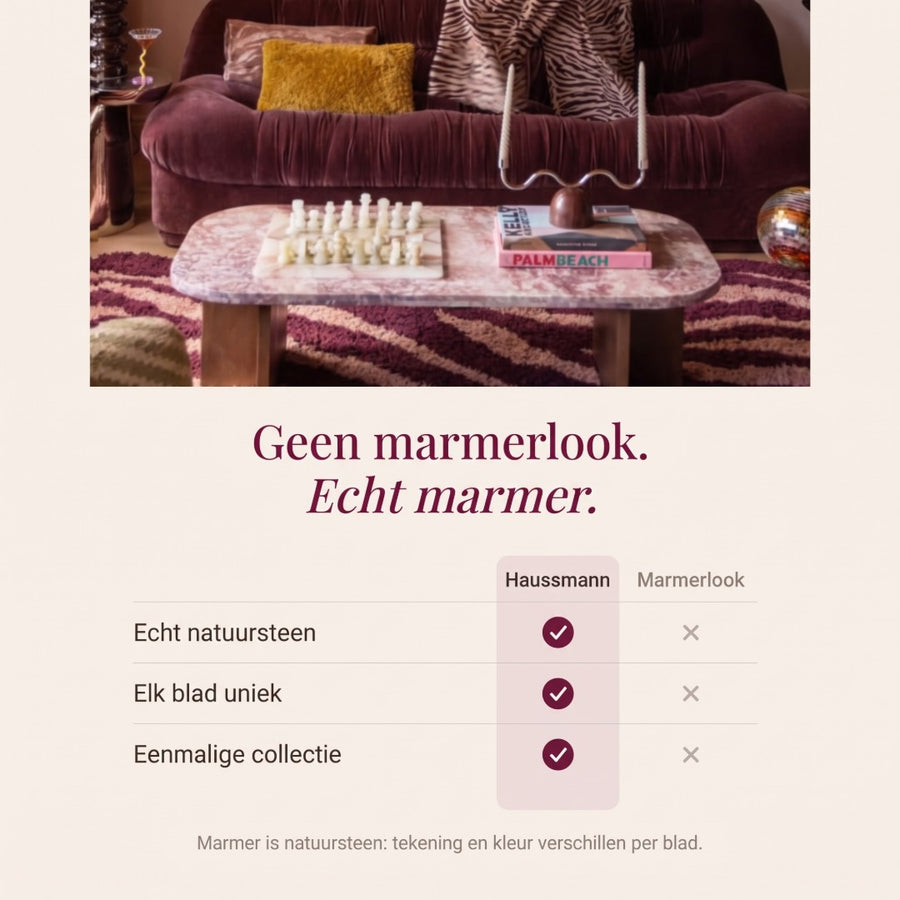 By-Boo Haussmann Salontafel Marmer – Mangohout 120 cm