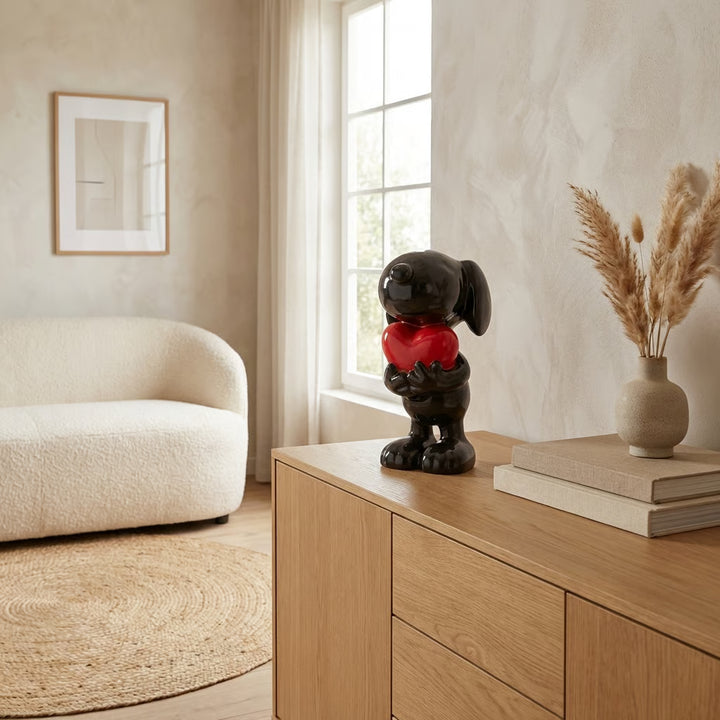 Valentijns Hond – Beeld met Hart (28 cm)