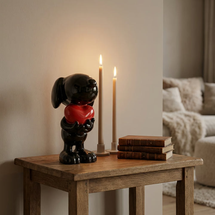 Valentijns Hond – Beeld met Hart (28 cm)