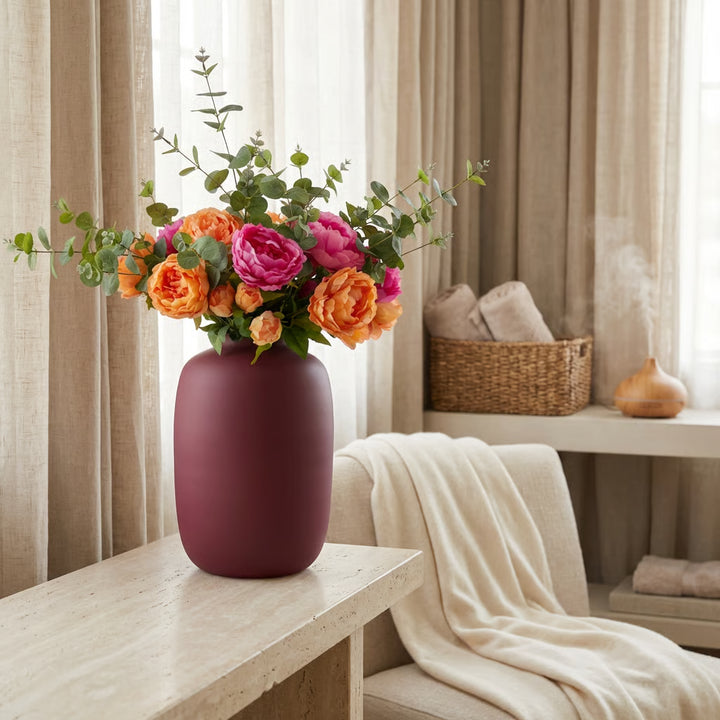 Valentijns Zijden Boeket met Roze Kunstrozen