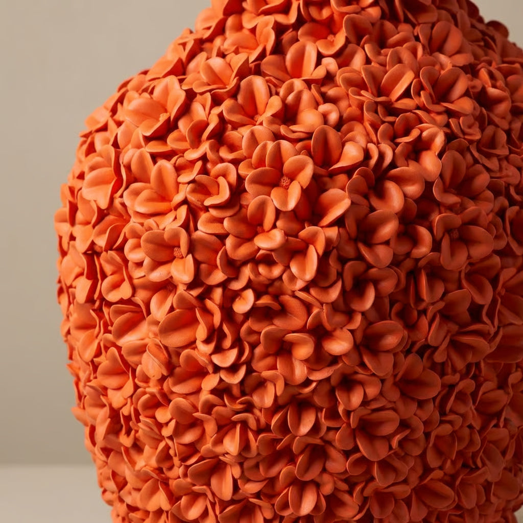 Oranje Design Vaas 80 cm – Grote Decoratieve Vaas voor Interieur