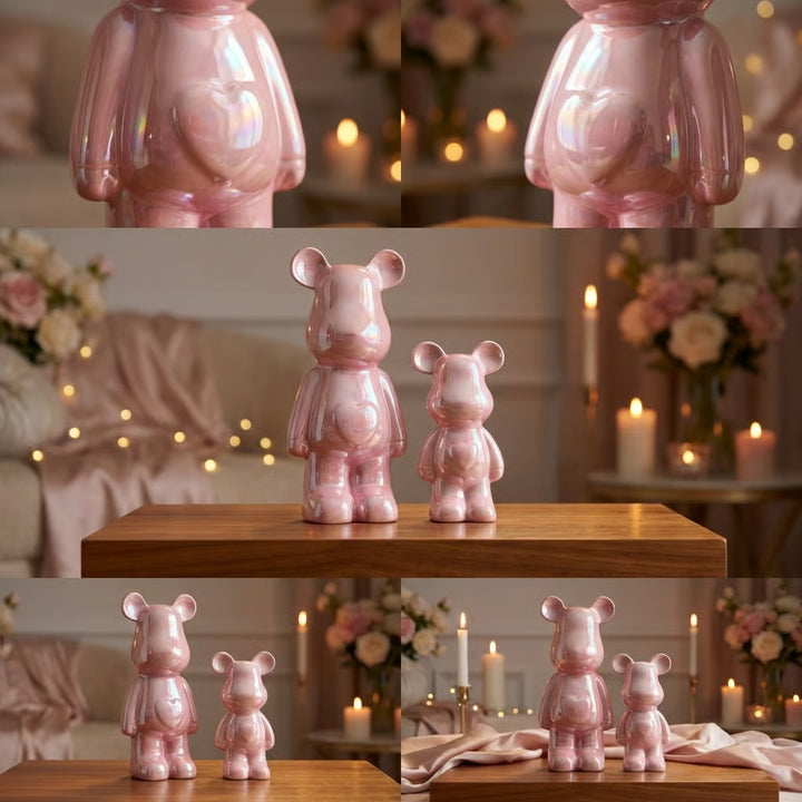 Roze Beer Beeld – Parelmoer Hart