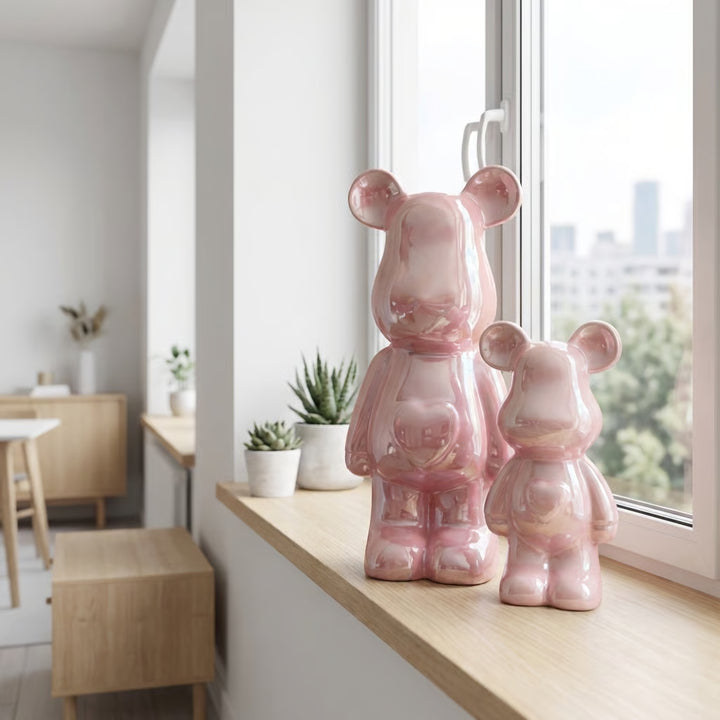 Roze Beer Beeld – Parelmoer Hart