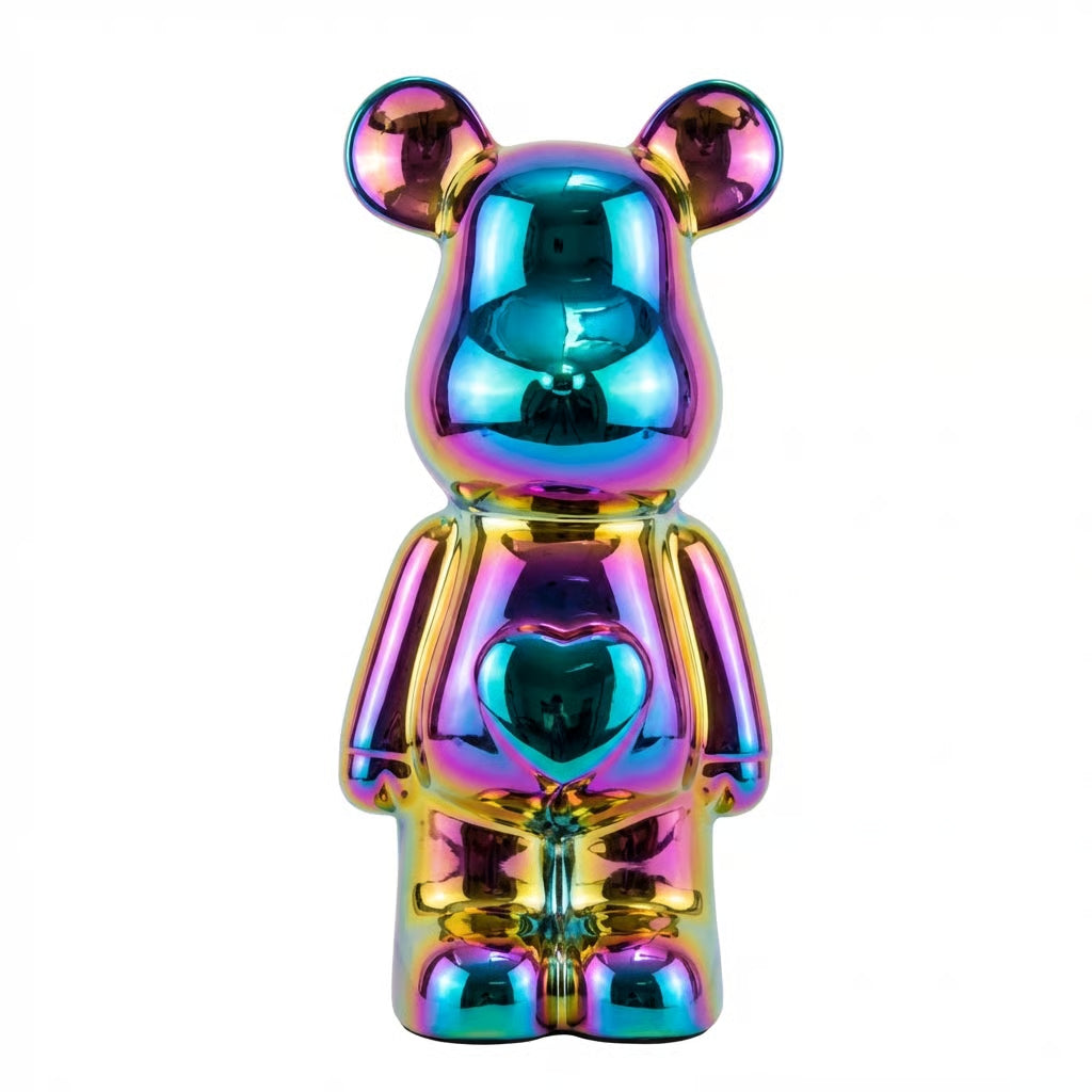 Beer beeld met hart – regenboog glans