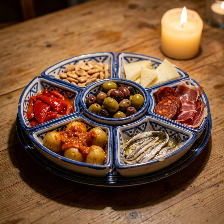Tunesische Tapas Set Keramiek 8-delig – Handgemaakt & Fairtrade