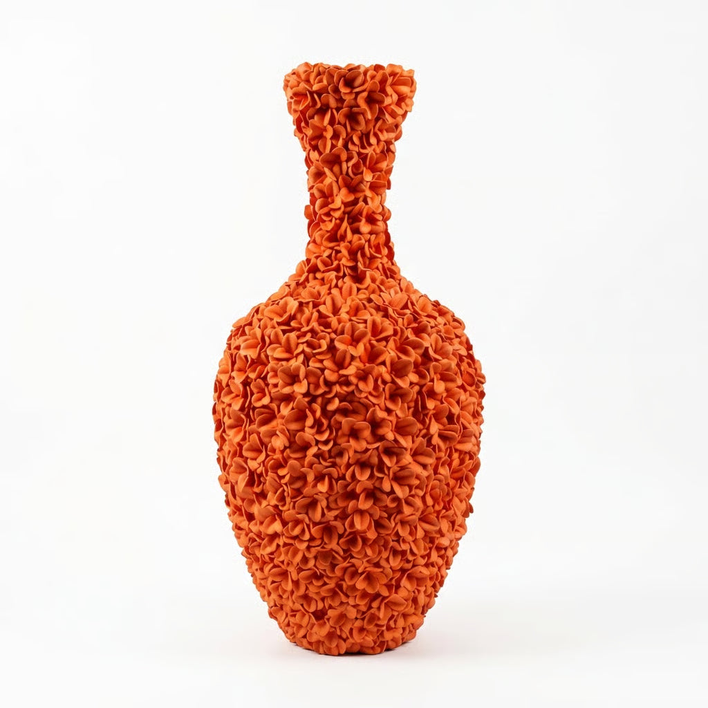 Oranje Design Vaas 80 cm – Grote Decoratieve Vaas voor Interieur