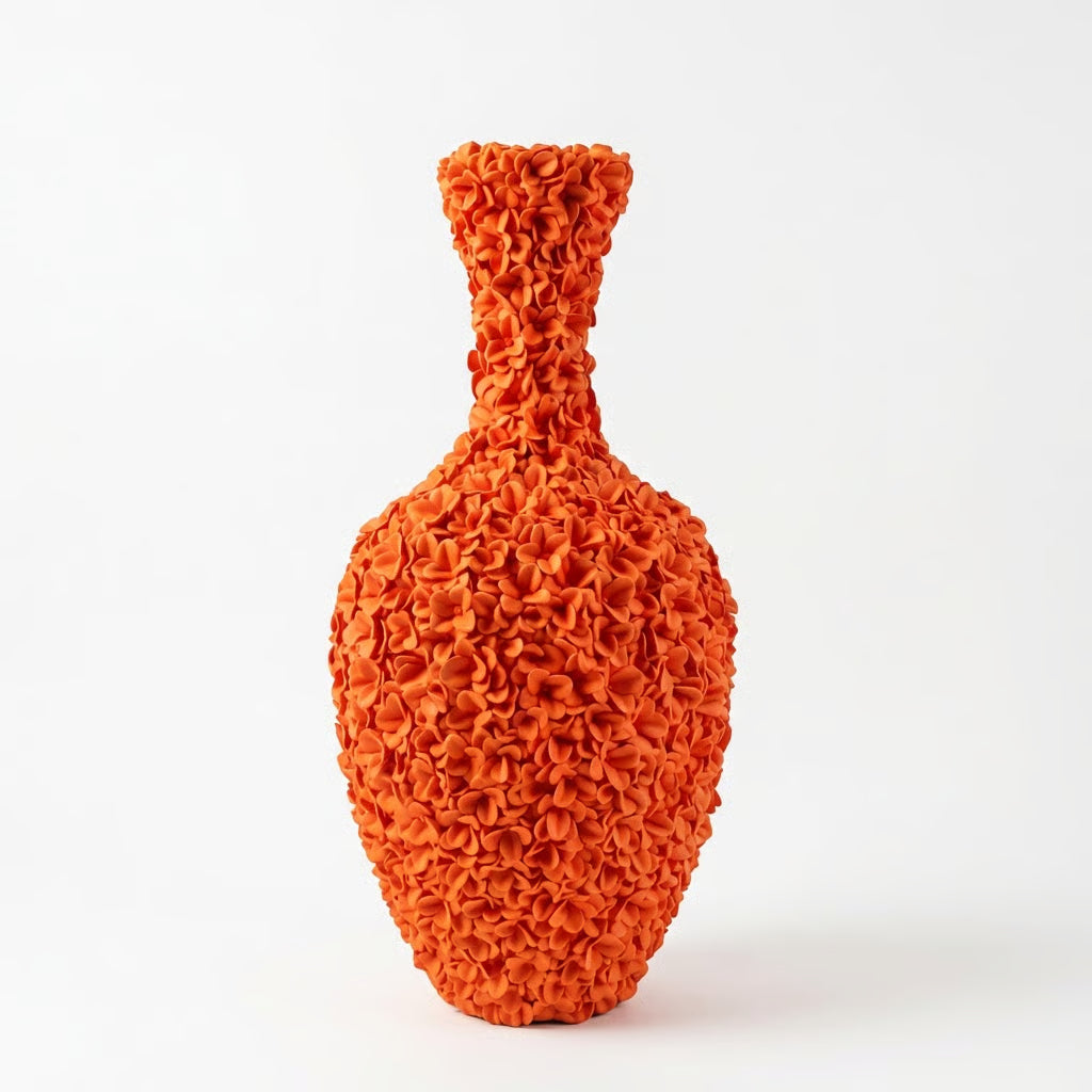 Oranje Design Vaas 80 cm – Grote Decoratieve Vaas voor Interieur