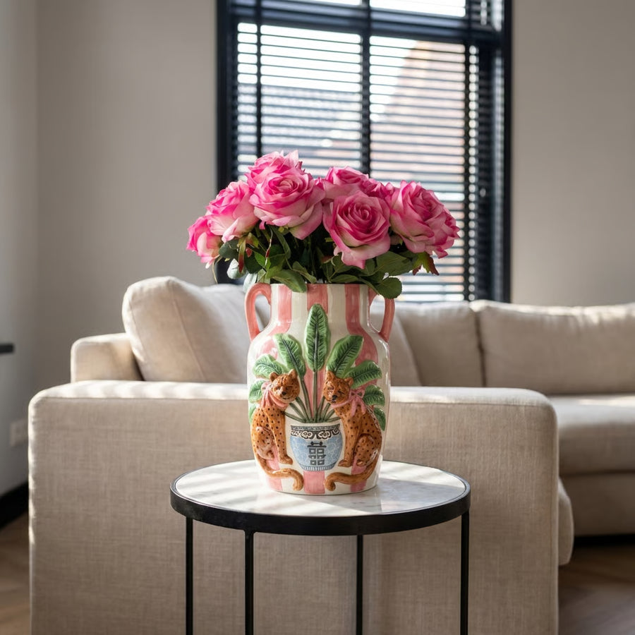 Grote Decoratieve Vaas Pink Leopard