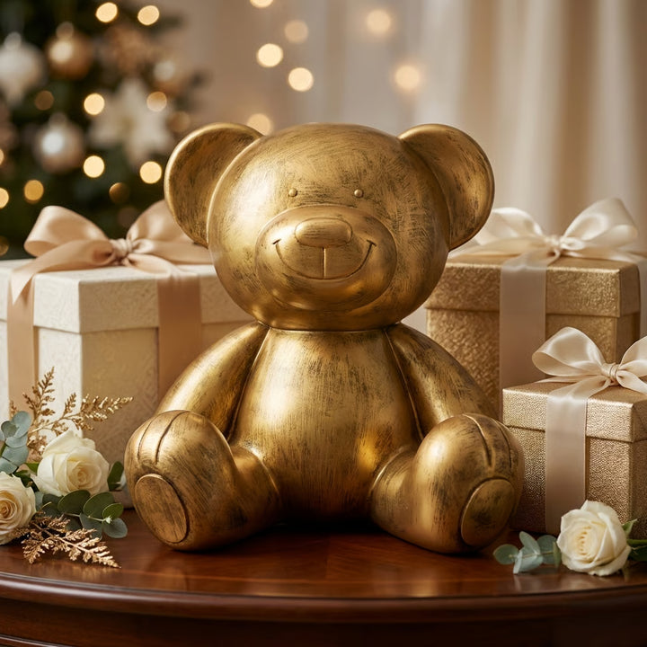 Grote Gouden Teddy Beer 35 cm – Luxe Decoratie