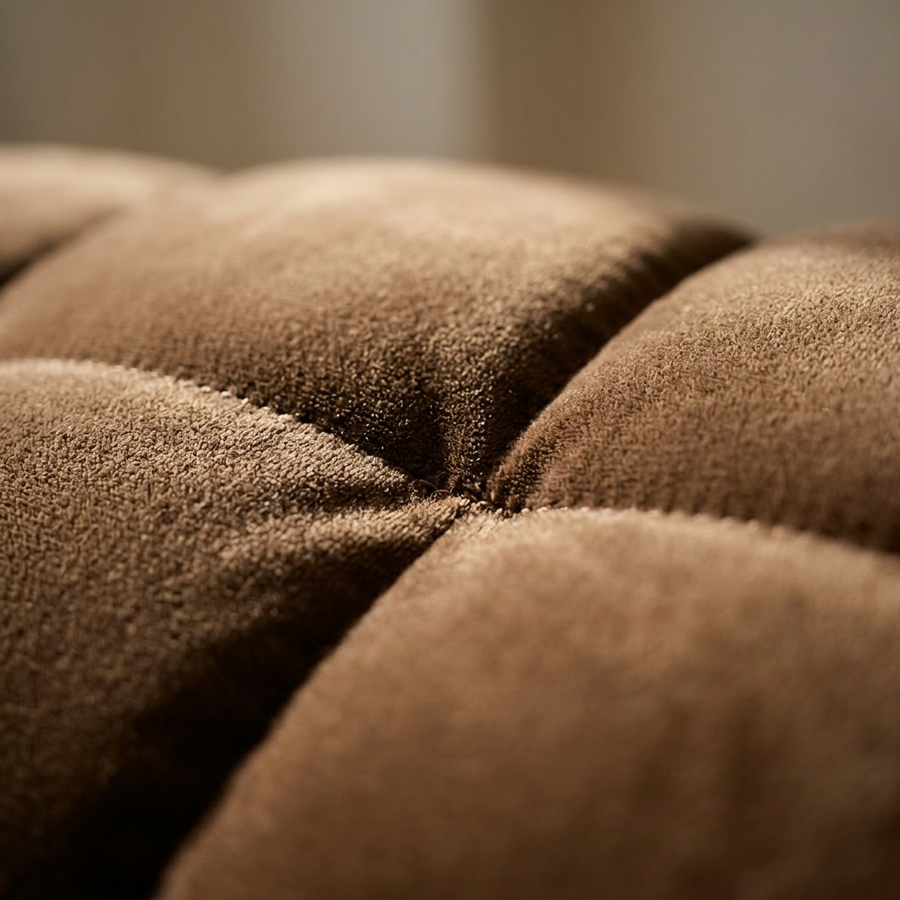 Royal Wood 1,5-zitsbank - Close-up velours en stiknaad