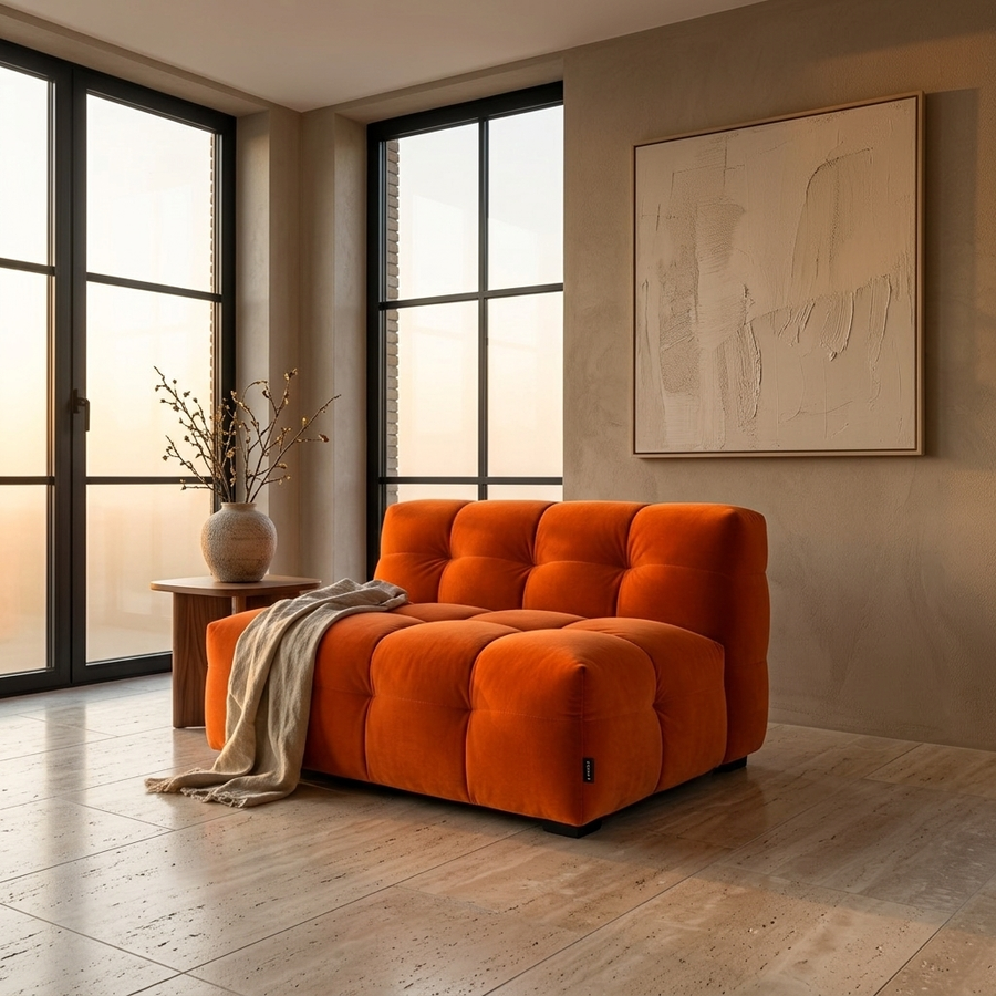 Royal Orange 1,5-zitsbank - Volledige woonkamer sfeerbeeld