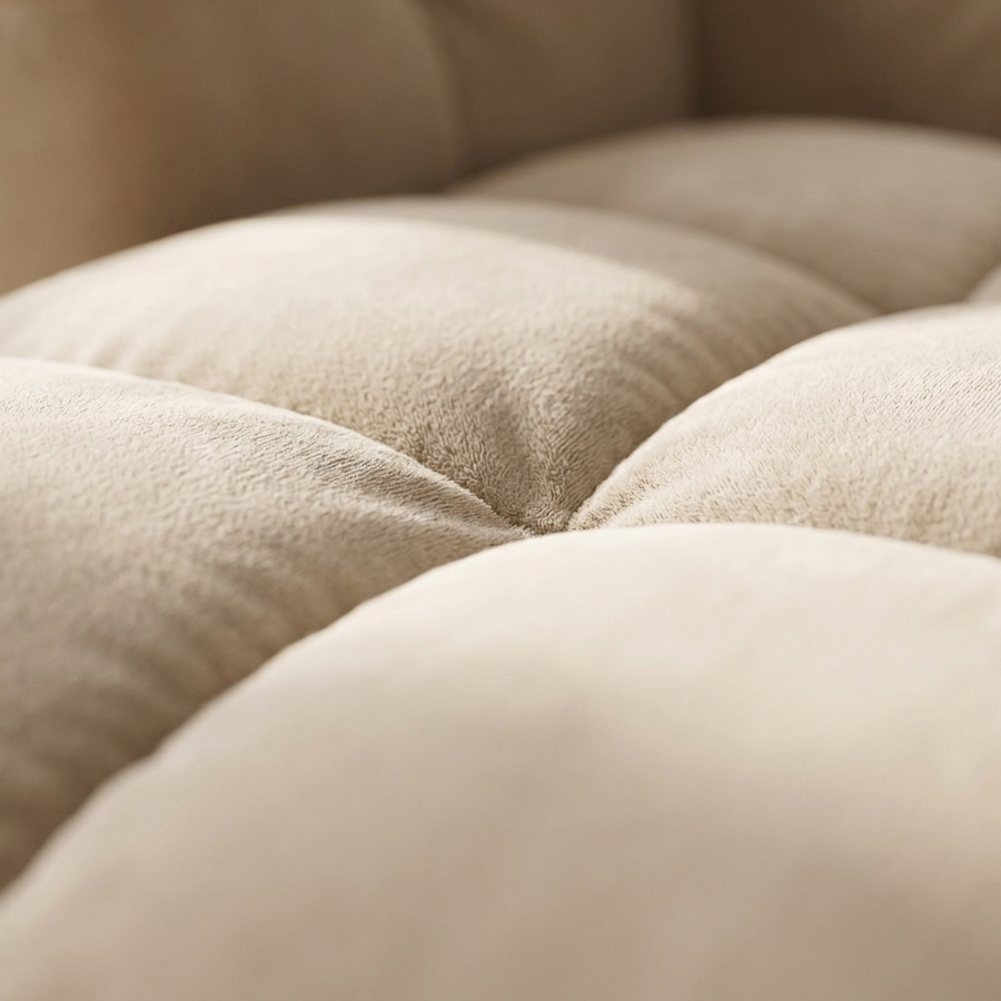 Royal Linen Chaise Longue - Close-up velours en stiknaad