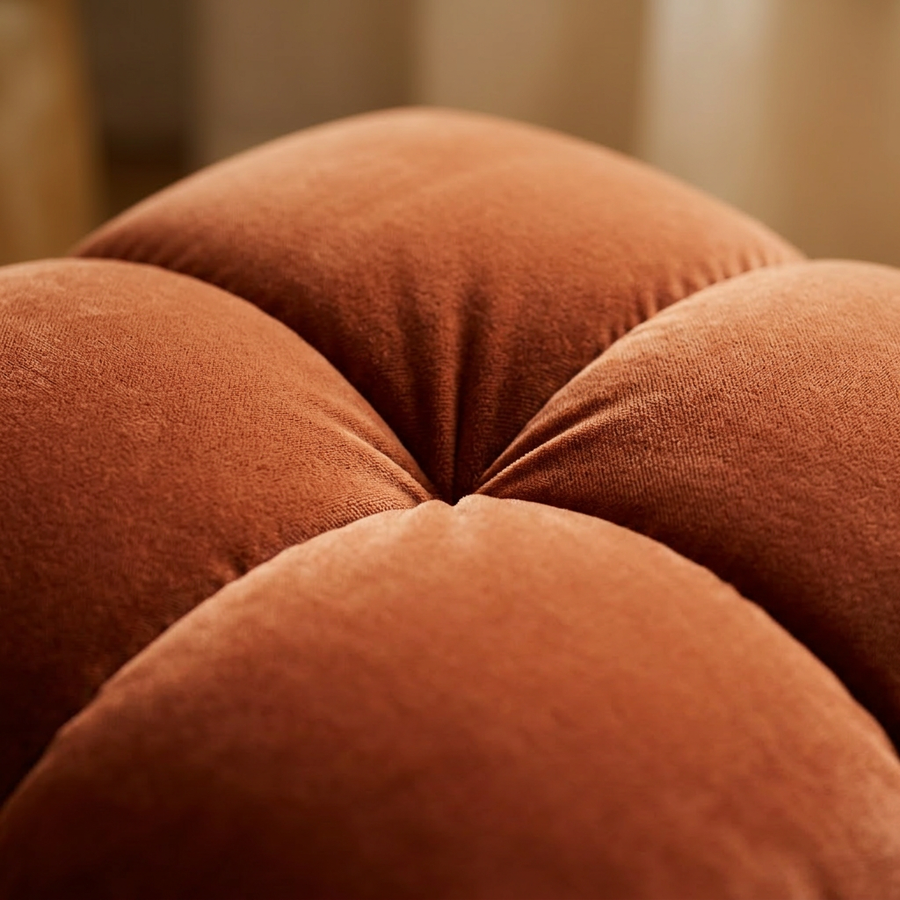 Royal Magnolia Chaise Longue - Close-up velours en stiknaad