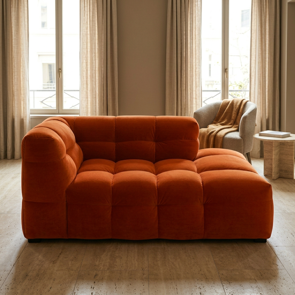 Royal Orange Chaise Longue - Zijaanzicht Lounge Rechts