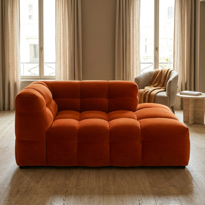 Royal Orange Chaise Longue - Zijaanzicht Lounge Rechts