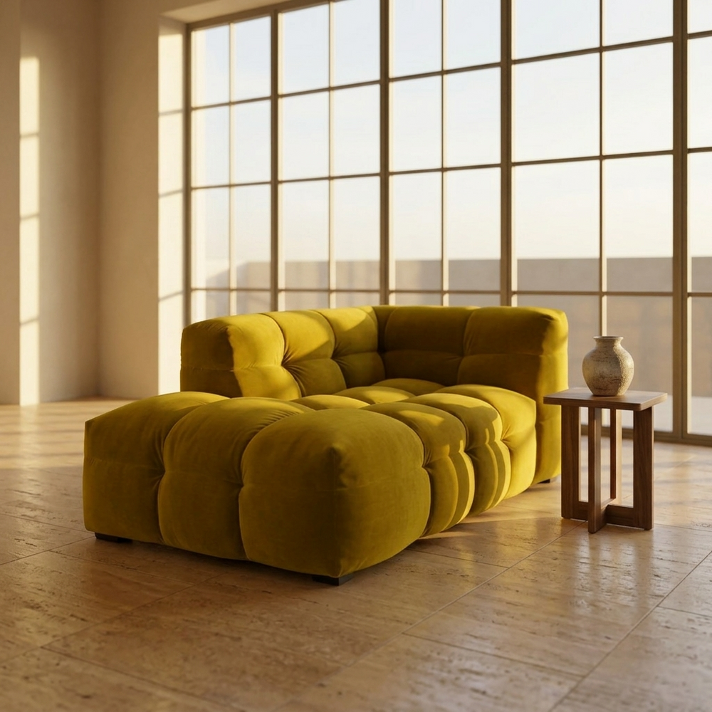 Velvet Chaise Longue Royal Sun - Hero interieurfoto boutique hotel woonkamer