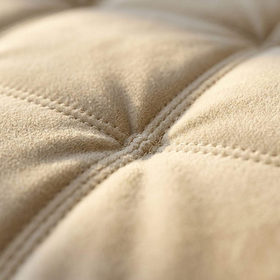 Velvet Bank 3-Zits Royal Linen - Close-up velours en stiknaad