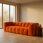 Velvet Bank 3-Zits Royal Orange - Hero interieurfoto boutique hotel woonkamer