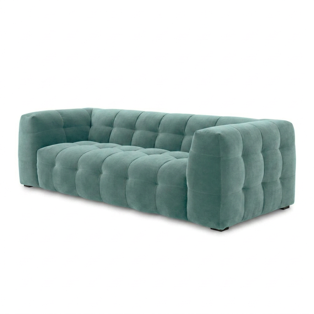 Velvet Bank 3-Zits Royal Turquoise - Clean Studio