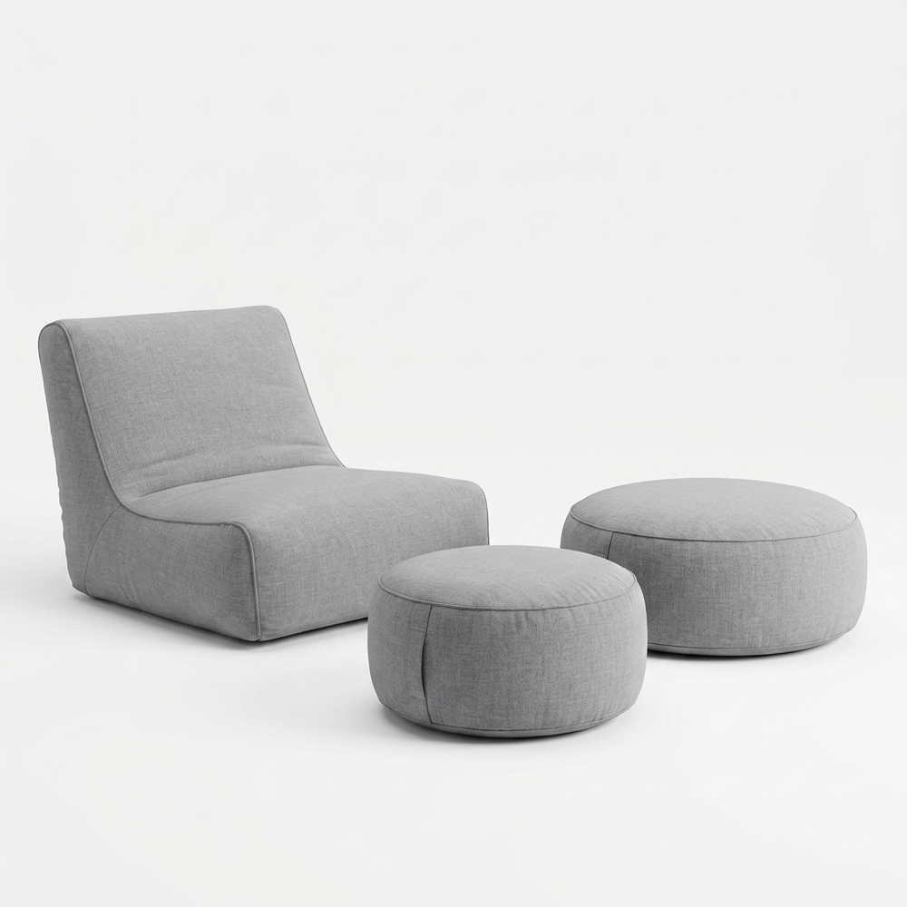 Opblaasbare loungeset grijs - complete set clean studio