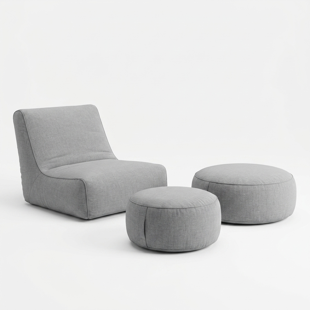 Opblaasbare loungeset grijs - complete set clean studio