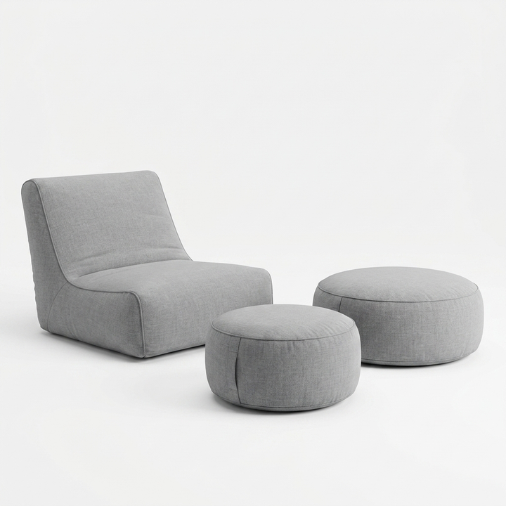 Opblaasbare loungeset grijs - complete set clean studio