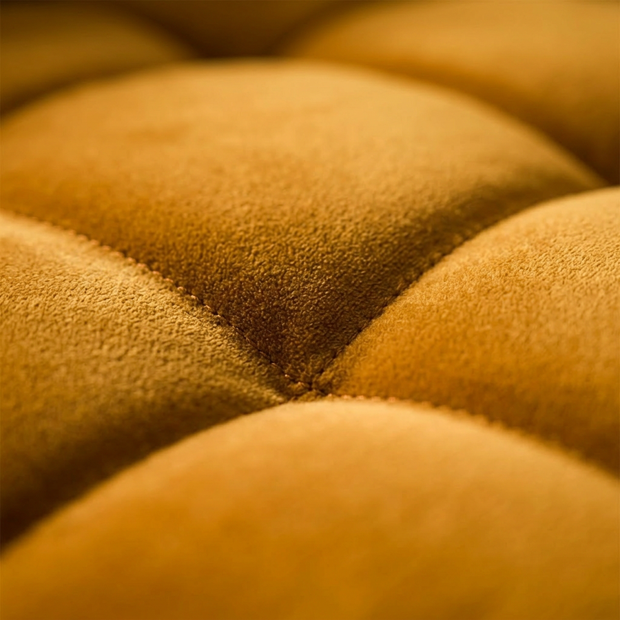 Bubbel Hoekbank Royal Peach - Detail velours en stiknaad