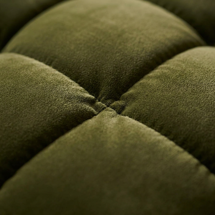 Bubbel Hoekbank Royal Forest - Detail velours en stiknaad