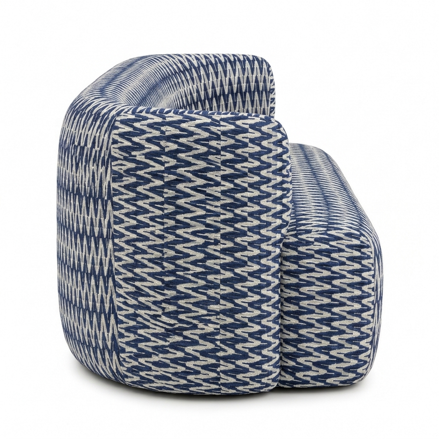 Riviera Eetbank Navy – zijaanzicht studio