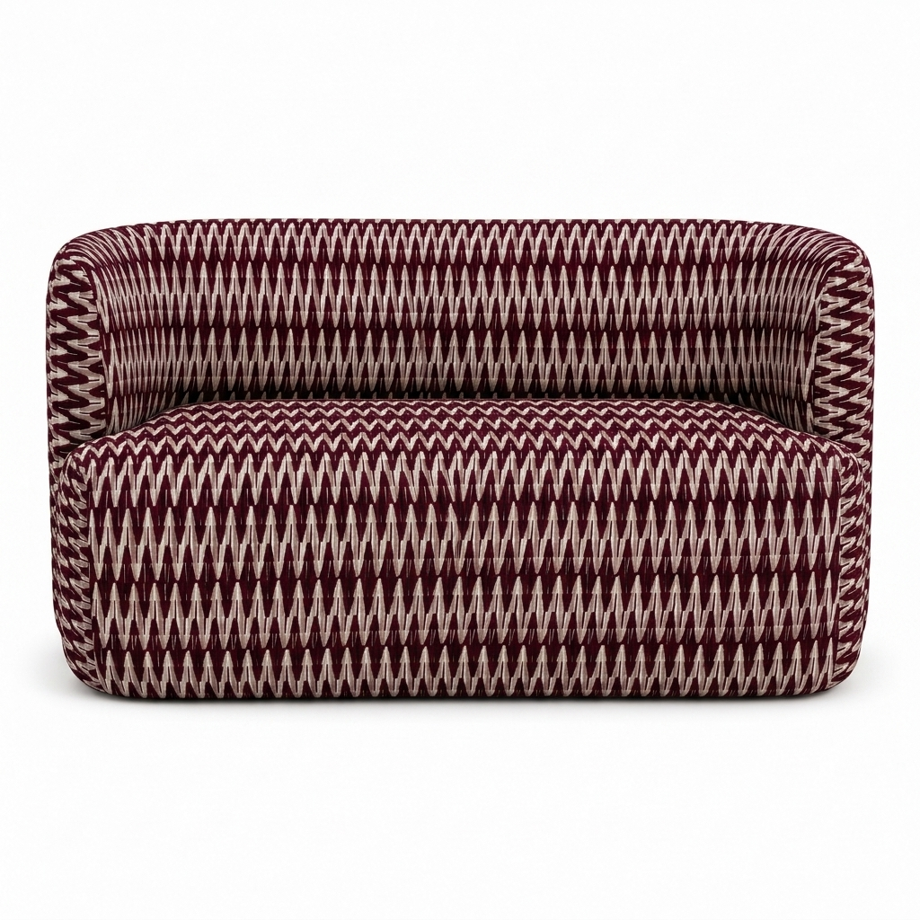 Riviera Eetbank Burgundy – front studio