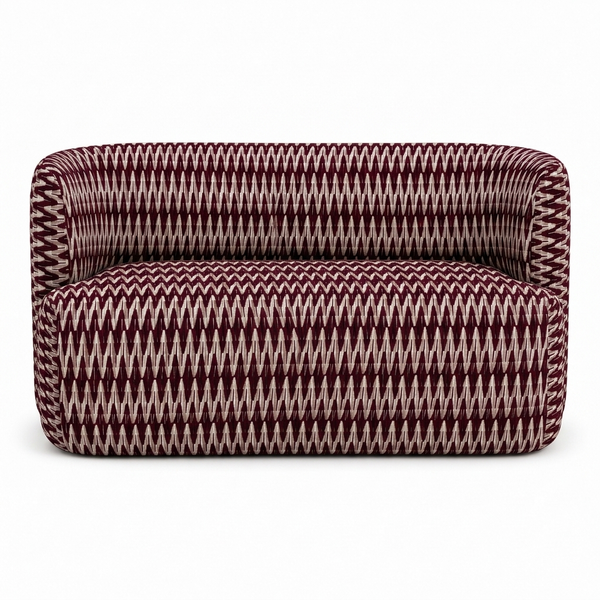Riviera Eetbank Burgundy – front studio