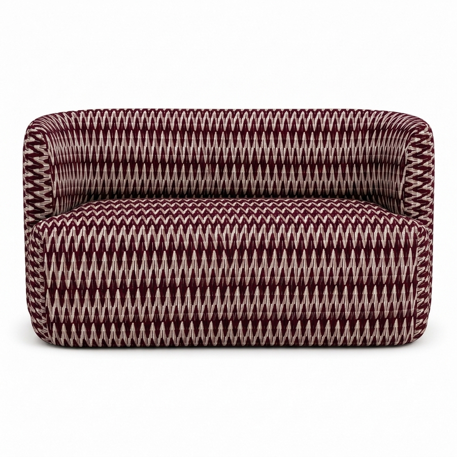 Riviera Eetbank Burgundy – front studio