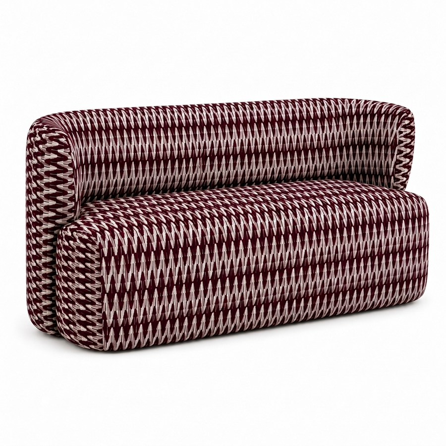 Riviera Eetbank Burgundy – zijaanzicht studio