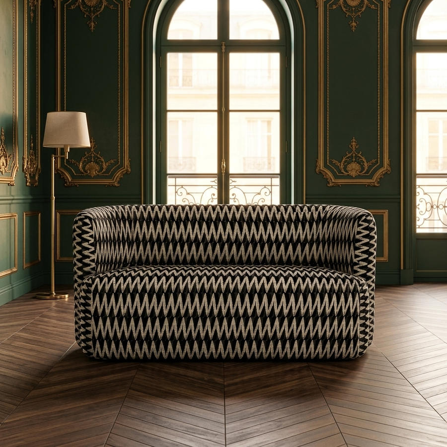 Riviera Eetbank Zwart – sfeer Parijse salon