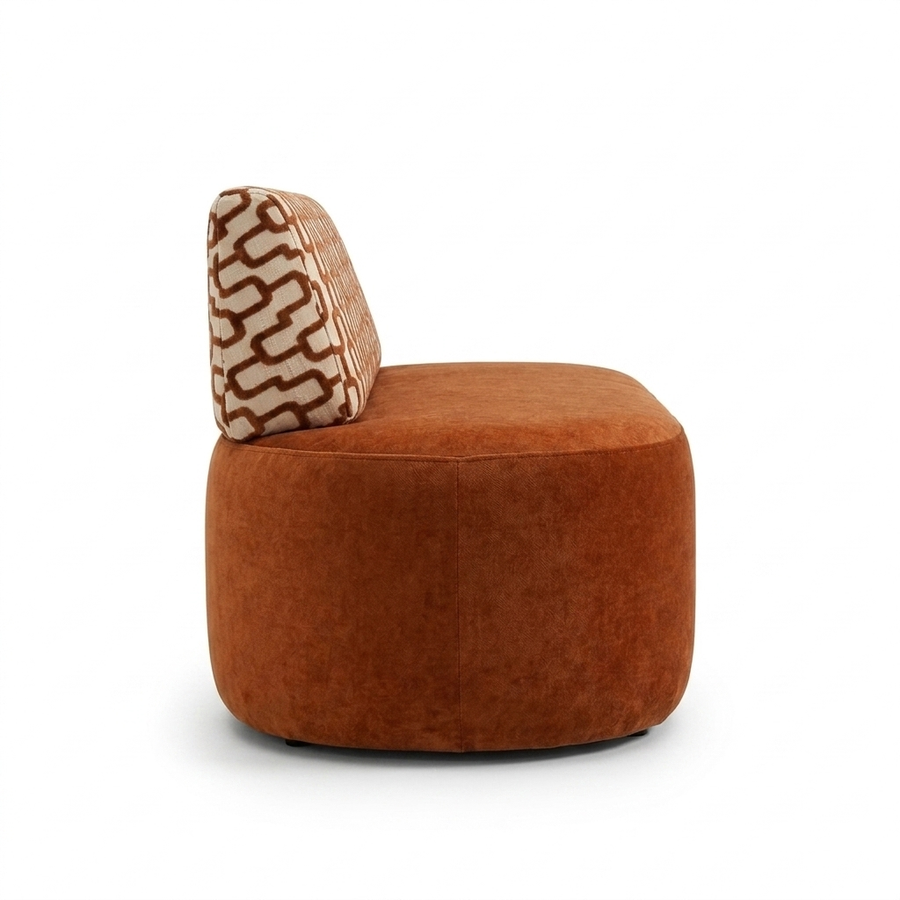 Sevilla Eetbank Cognac – zijprofiel detail