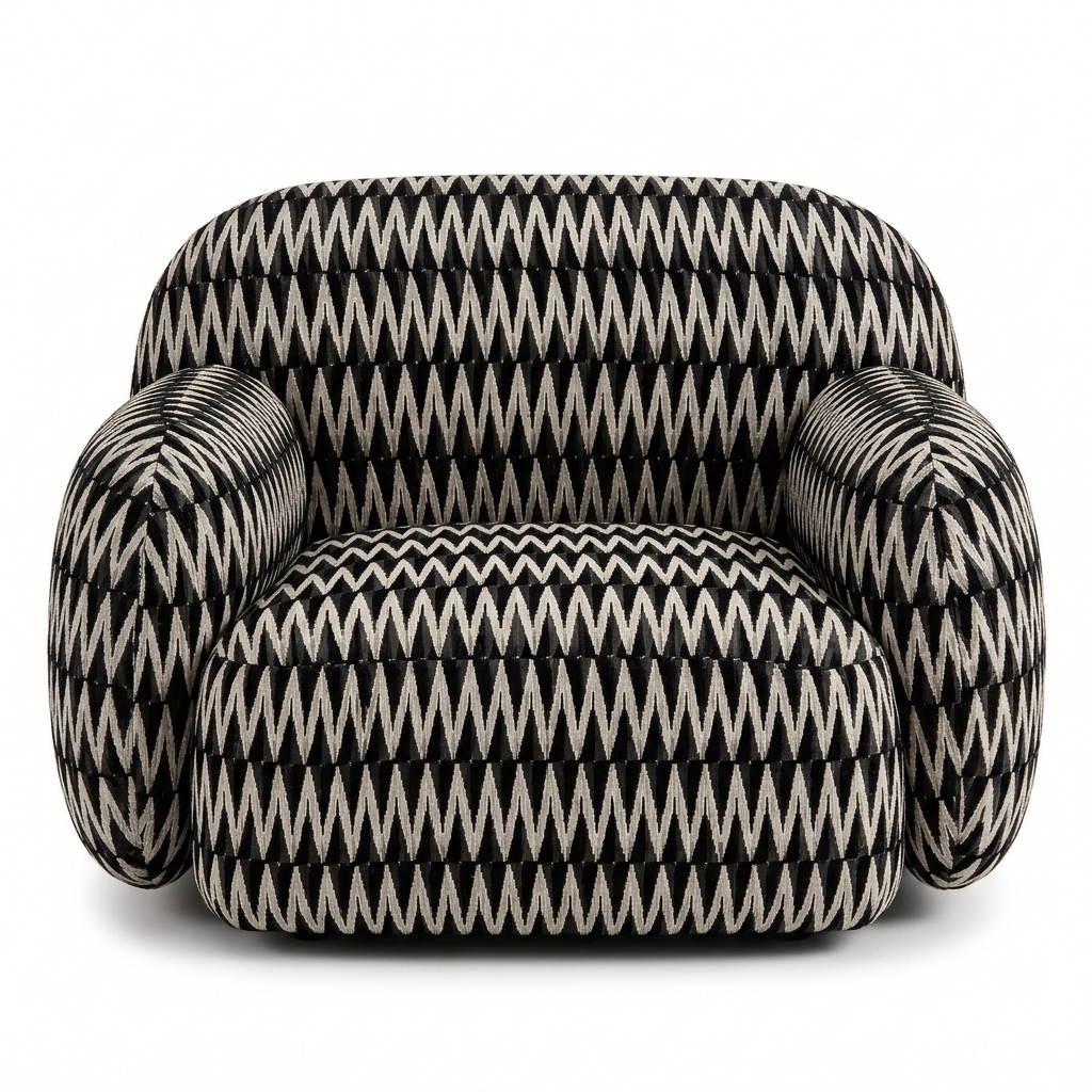 Paloma Fauteuil Chevron Black - voorkant