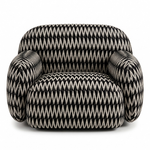 Paloma Fauteuil Chevron Black - voorkant
