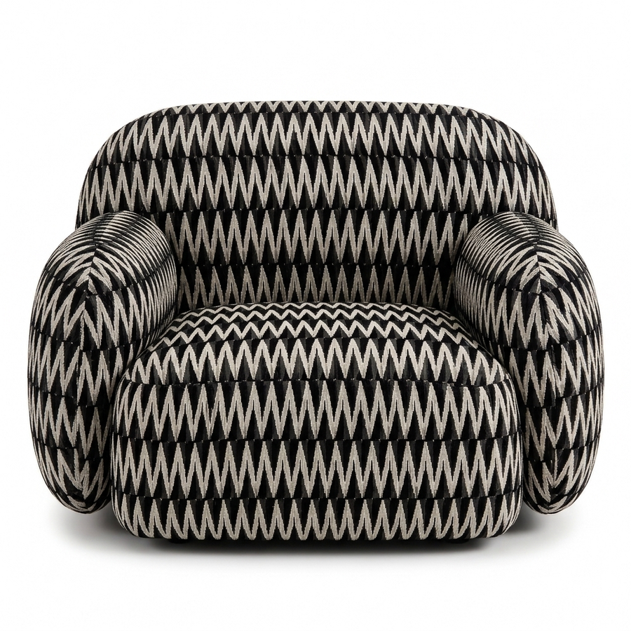 Paloma Fauteuil Chevron Black - voorkant