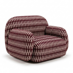 Paloma Fauteuil Chevron Burgundy - 3/4 aanzicht