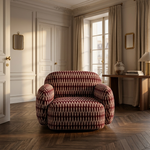 Paloma Fauteuil Chevron Burgundy - sfeerfoto