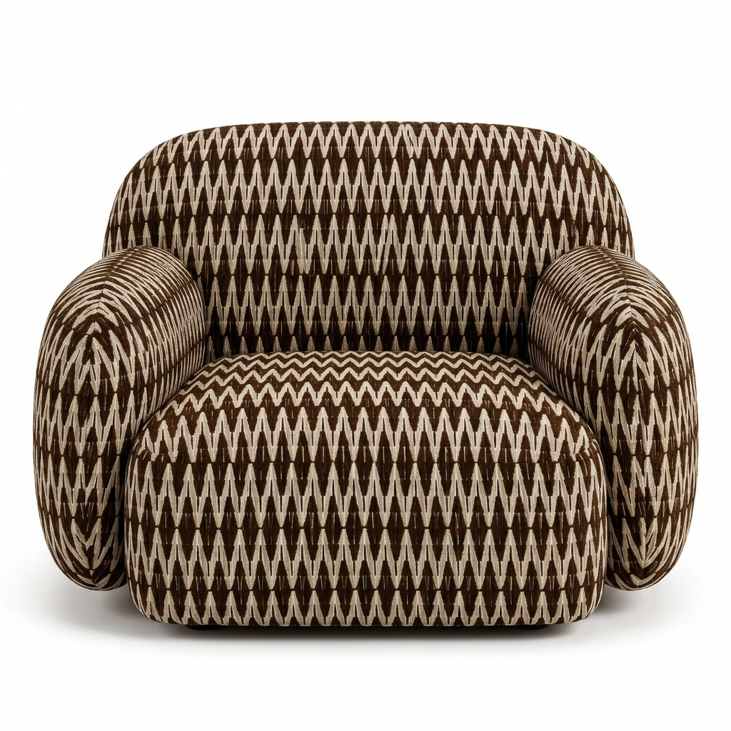 Paloma Fauteuil Chevron Brown - voorkant