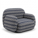 Paloma Fauteuil Chevron Navy - 3/4 aanzicht