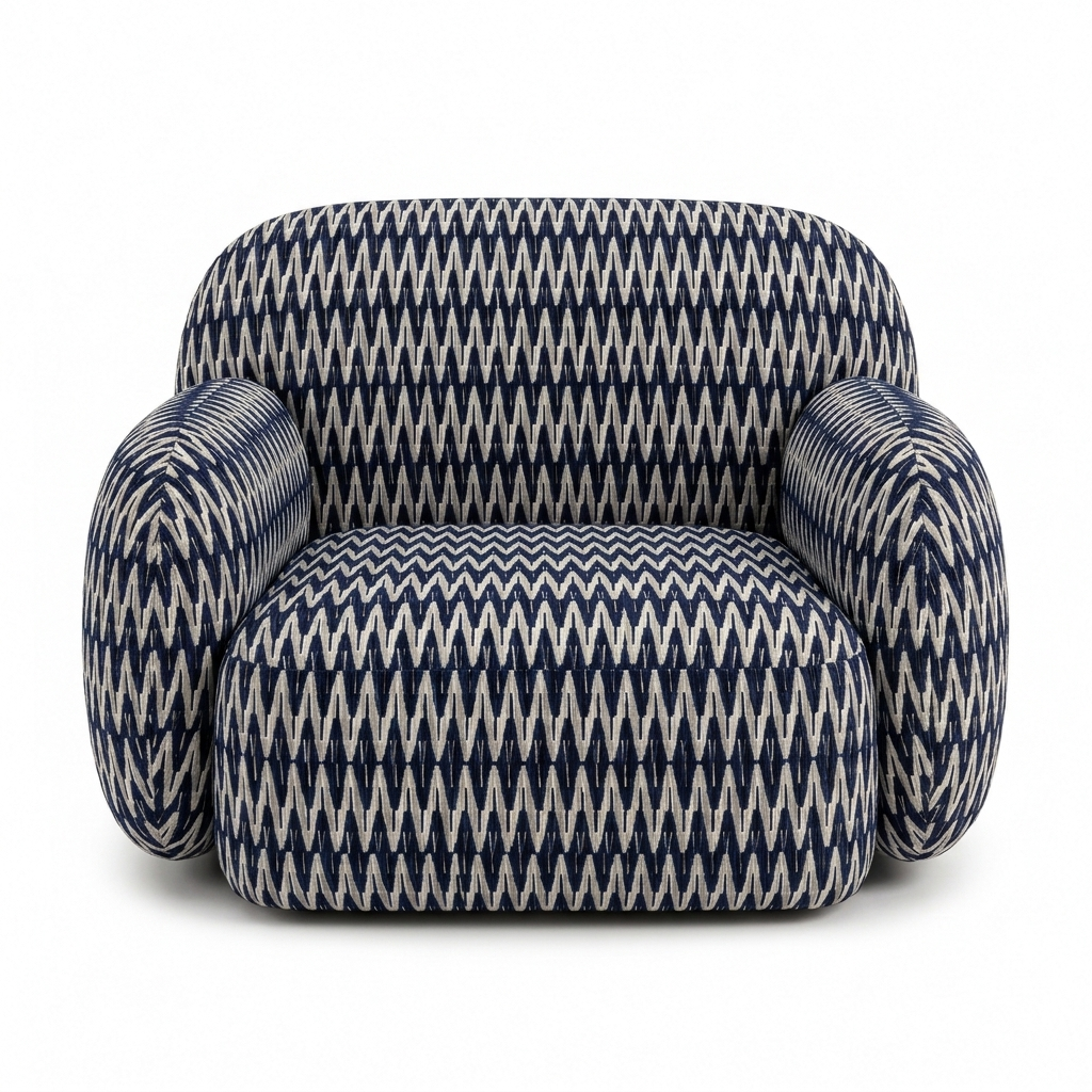 Paloma Fauteuil Chevron Navy - voorkant