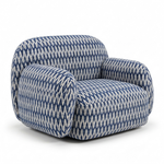 Paloma Fauteuil Chevron Blue - 3/4 aanzicht