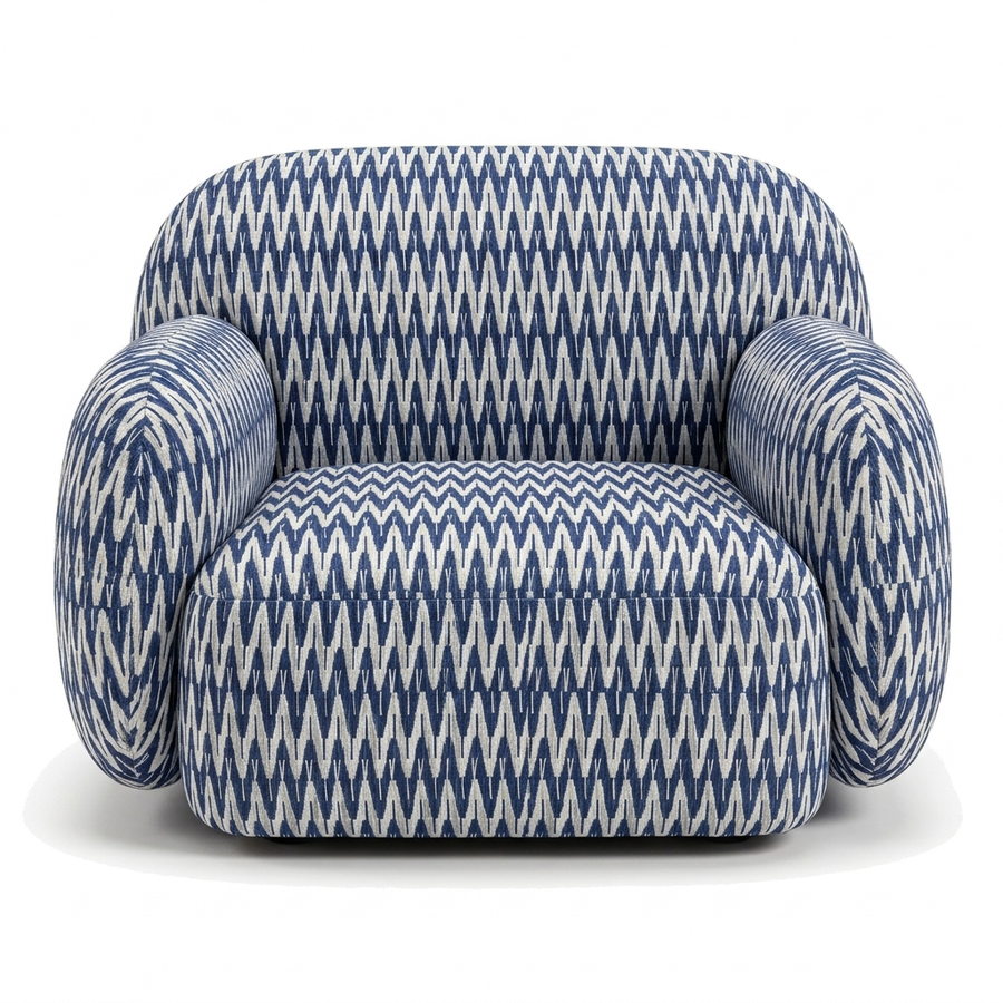 Paloma Fauteuil Chevron Blue - voorkant