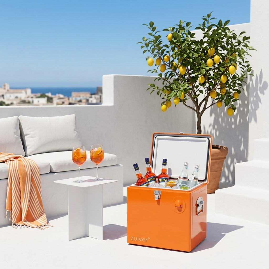 Zuiver Cooler Be Cute Orange - spritz op het dakterras