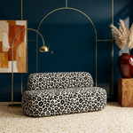 Toledo panter eetkamerbank zwart wit luipaardprint – sfeerbeeld interieur