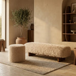 PTMD Hair Teddy Bankje Beige beige stof hout